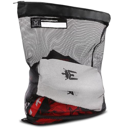 Meister Athlete XL Wash Bag - Large Mesh Sports Laundry Bag w/Zipper Lock - Black - style: XL Wash Bag / 24” Tall X 18” Wide
