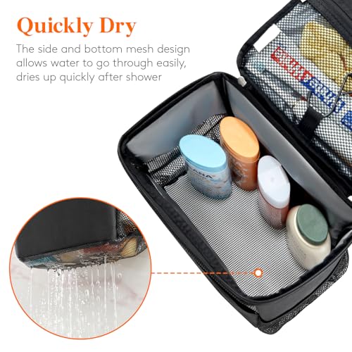 Lifewit Shower Bag Mesh Shower Caddy Portable College Dorm Room Essentials Tote Bag for Bathroom, Gym, Travel, Camping Quick Dry Hanging Shower Organizer Basket Toiletry Bag, Medium, Black - color: Black, size: M(8.3"L x 5.9"W x 9.8"H)