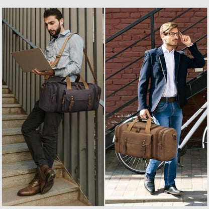 Waxed Canvas Duffel Bag 50L, Khaki | Waterproof, Travel, Overnight, Weekender - color: Khaki