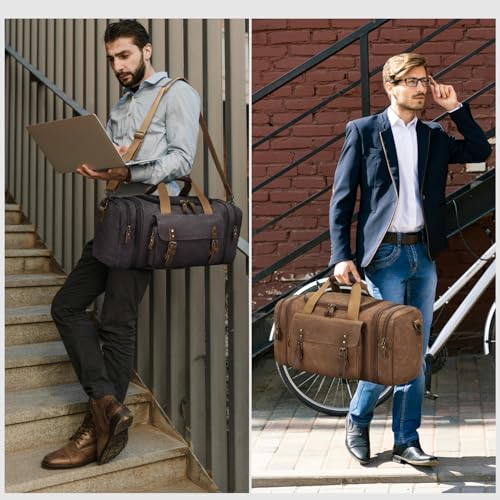 Waxed Canvas Duffel Bag 50L, Army Green | Waterproof, Travel, Overnight, Weekender - color: Army Green