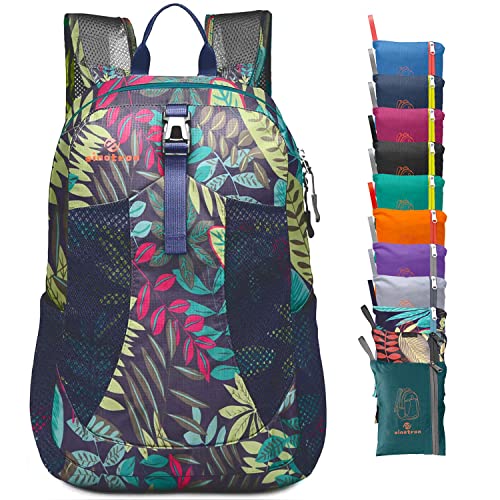 sinotron 22L Lightweight Packable Hiking Backpack, Small Hiking Backpack Day Pack for Women Men Travel Camping Vacation - color: Leaf - a