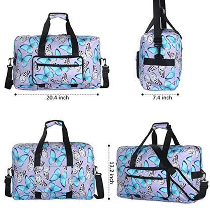 F.FETIVIN Weekender Bag Carry On Travel Duffle Medium Overnight Bag for Women(Butterfly) - color: A-Butterfly