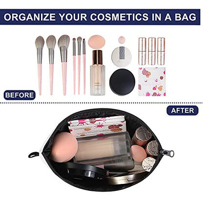 MAGEFY Makeup Bag, 2 Styles Travel Cosmetic Bag for Women Cosmetic pouch Elegant Blue Patterns Zipper Pouch Waterproof Makeup Pouch Cute (2 Packs, Peacock feather + Mandala pattern 0179) - color: 2 packs
