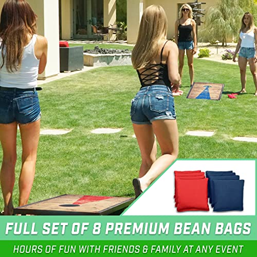 GoSports Portable Cornhole Sets, 8 Styles – Choose 4 x 2 ft or 3 x 2 ft - Boards Include 8 Bean Bags, Travel Case, and Game Rules - style: 3 x 2 ft Rustic