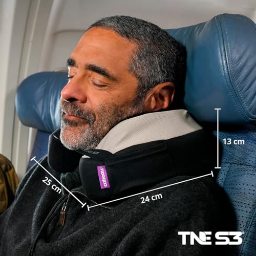 Cabeau Travel Neck Pillows for Airplanes – The Neck’s Evolution, TNE S3 – Supportive Memory Foam Design for Long Haul Flights – Attachable Seat Straps and 360° Support (Berlin Grey)