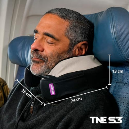 Cabeau Travel Neck Pillows for Airplanes – The Neck’s Evolution, TNE S3 – Supportive Memory Foam Design for Long Haul Flights – Attachable Seat Straps and 360° Support (Berlin Grey)