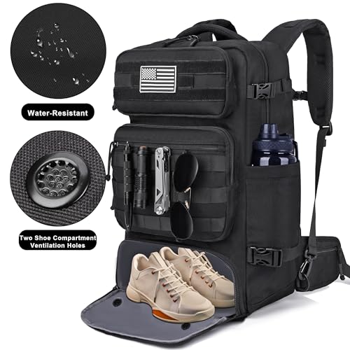 DEYACE 40L Travel Backpack Mens TSA Approved Carry-on Durable Large Weekender Backpack Fits 17.3 Inch Laptop YKK-Zipper AER Travel Pack with USB Charging Port Shoes Compartment