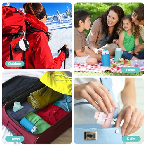 PLTCAT Collapsible Water Bottle, 19oz Foldable Bottle BPA Free Reusable Lightweight Leak-Proof Travel Silicone Water Bottle for Travel, Gym, Hiking, Office, Camping - color: Green and Blue