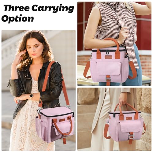 Joymee Insulated Lunch Box for Women Adjustable Shoulder Strap Lunch Bag - Pink - color: Pink
