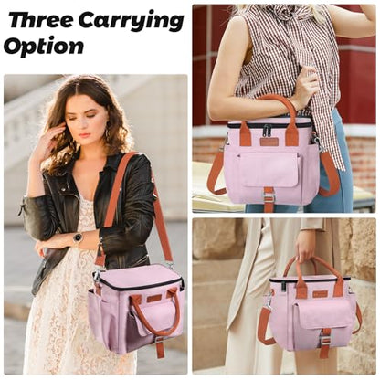 Joymee Insulated Lunch Box for Women Adjustable Shoulder Strap Lunch Bag - Pink - color: Pink