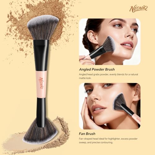 10 PCS Travel Makeup Brush Set With Bag, Makeup Brushes, Double-End Multi-functional Brushes for Foundation Powder Blush Eyeliner Eyeshadows, Professional Face Brush Set（Pink） - color: Pink