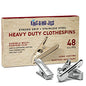 48 Pack - Long Lasting, Stainless Steel Clothespins - Strong Grip - Weather-Resistant, Multipurpose Clip - Use As Clothesline Laundry Clips, Chip Bag Clips, Hanger Clips and Craft Clips (48 Pack) - size: 48 Pack