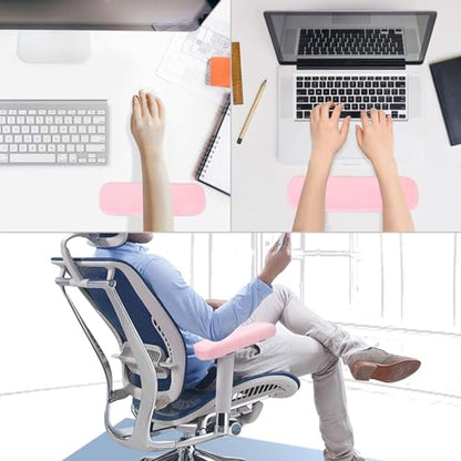 MOSISO Chair Armrest Pads (2 Pack), Memory Foam Home/Office Chair Arm Rest Covers Comfy Computer Gaming Elbow Cushion Removable Washable Elbow Support Forearm Pressure Relief, Pink - color: Pink