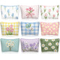 Sanwuta 9 Pcs Flower Canvas Makeup Bags Bulk Floral Cosmetic Bags 8.7" x 6" Spring Daisy Tulip Toiletry Pouch Small Cute Travel Purse with Zipper Portable Organizer Mother Day Gift for Women Friend - style: Spring Flower