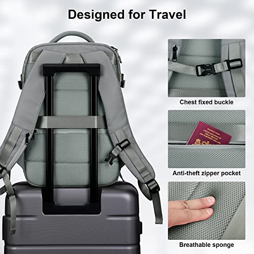 HOMIEE Travel Laptop Backpack for Men Women, Personal Item Carry On Bag, Dry Wet Separation, Weekender Business Hiking Camping College Bag, Mochila de Viaje, Grey - color: Grey, size: X-Large