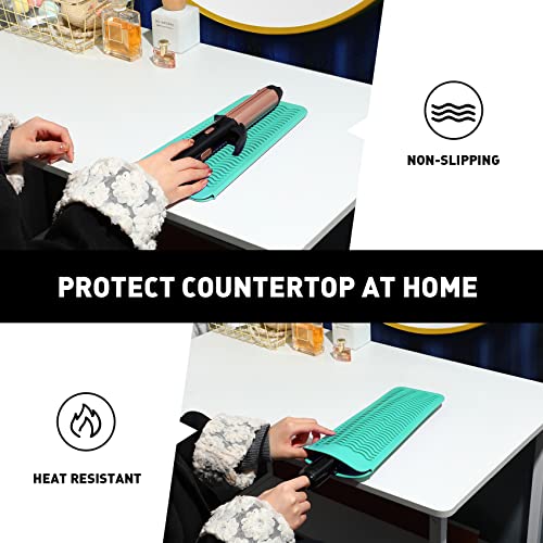 ZAXOP Resistant Silicone Mat Pouch for Flat Iron, Curling Iron,Hot Hair Tools (Mintgreen) - color: Mintgreen, size: 1 PACK