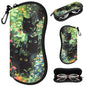 Sunglasses Case with Belt Clip, Ultra Light Neoprene Zipper Soft Padded Glasses Case for Women Men - color: Black Cats