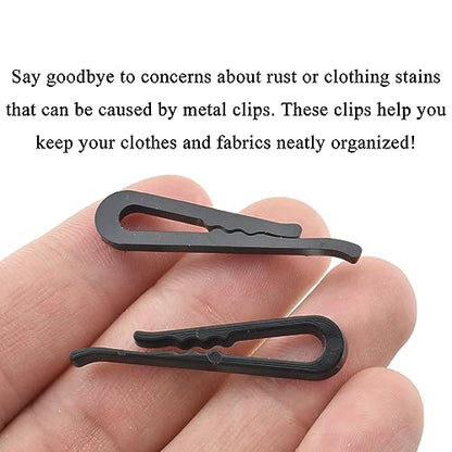 HAHIYO 1.5in/38mm 200Pcs Black Plastic U-Shape Alligator Clips - Fabric Clothespins for Sewing, Folding, Securing Fabric to Comic Board - size: Black - 1.5 inches - 200 Count - With Teeth