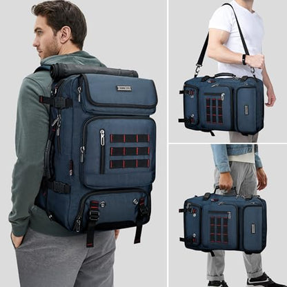 WITZMAN Carry on Travel Backpack for Men Women Airline Approved Convertible Nylon Duffle Backpack Luggage Bag (B682 Blue) - color: 04.blue
