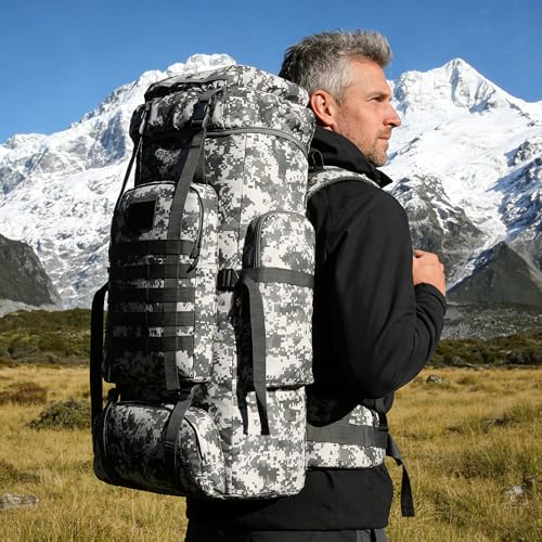 Hiking Backpack for Men 70L/100L Camping Backpack Military Rucksack Molle 3 Days Assault Pack for Climbing | Camping Backpack - color: 70l-graycamo
