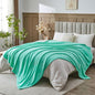 NEWCOSPLAY Super Soft Queen Blanket Aqua Premium Silky Flannel Fleece Leaves Pattern Lightweight Bed Blanket All Season Use (Aqua, Queen(90"x90")) - color: Aqua, size: Queen(90"x90")