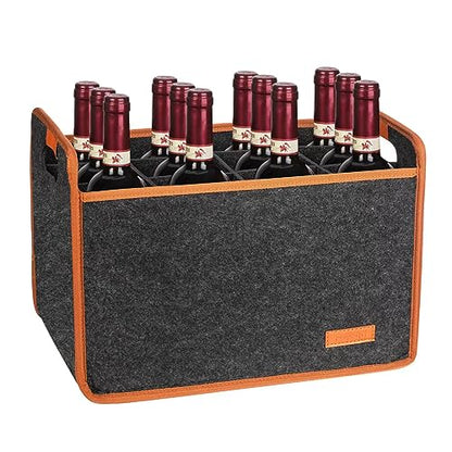 Foyego 12 Bottle Wine Tote Bag, Insulated Thermal Padded Wine Carrier Tote, Reusable Wine Bags for Wine Bottles Travel, Camping and Picnic, Perfect Wine Lover Gift - color: 12 Bottle