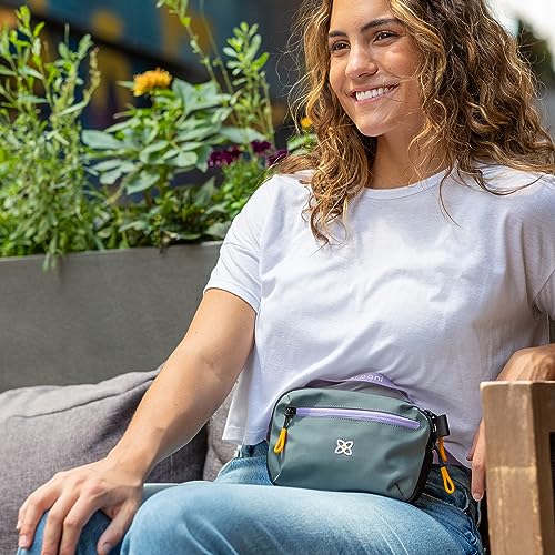 Sherpani Hyk, Small Sling Bag, 1L Belt Bag, Lightweight Travel Fanny Pack, Sling Crossbody Purse with RFID Blocking - color: Juniper