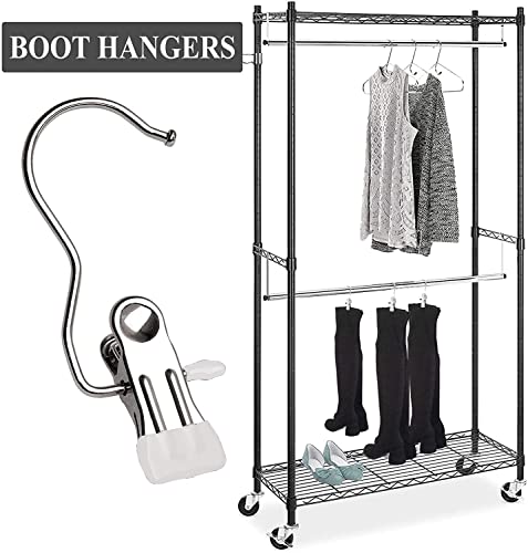 20 Pack Boot Hangers Closet Hanging Clips Laundry Hooks for Hats, Pants, Towel, Socks, Handbags, Bags, Underwear (20 Pack - White)