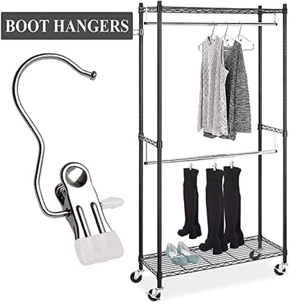 20 Pack Boot Hangers Closet Hanging Clips Laundry Hooks for Hats, Pants, Towel, Socks, Handbags, Bags, Underwear (20 Pack - White)
