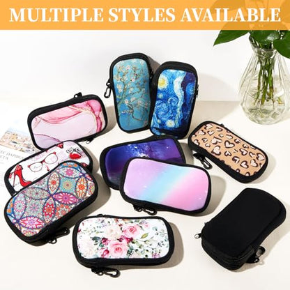 WOZEAH Double Eyeglass Case with 2 Compartments, Travel Eyewear Organizer for Two Pairs of Glasses - color: Pink Marble