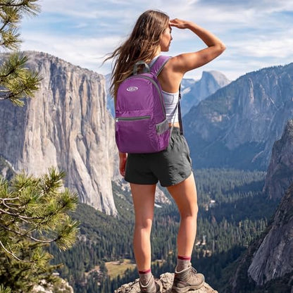 G4Free 20L Lightweight Packable Backpack Travel Hiking Daypack Foldable Backpack for Men Women - color: A-purple
