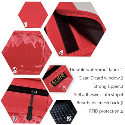 RFID Blocking Travel Neck Wallet Pouch and Passport Holder, Travel Neck Pouch Passport Holder for Women & Men - Red - color: Red