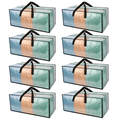 8 Pack Heavy Duty CLear Moving Bags, Large CLear Storage Bags for College Dorm Room Essentials, Alternative to Moving Boxes, Compatible with IKEA Frakta Cart - color: Clear, size: 8 PACK