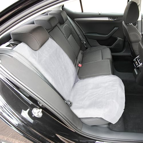 SmoothNovelty 10 Pack Disposable Airplane Seat Covers Non-Woven Safety Protection Portable Cover White 60 x 24 Inches Public Seat Protector for Airplane Train Bus Car Office Movie Theatre Chair