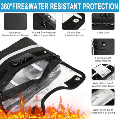 HOMELYLIFE Fireproof Money Bag,A4(15*11.8'') 6200°F Fireproof,Waterproof,Extra Thick Fireproof Cotton Lined for Home/Office Use,Secure Storage for Valuables,ash,Contracts,Jewelry & Important Documents - size: A4 (15*11.8*1in)