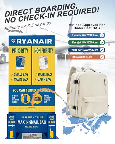 VGCUB Lightweight Travel Backpack for Women Men,Carry on Backpack Flight Approved Luggage,Water Resistant Laptop College Work Backpack Personal Item Daypack Bookbag Mochila de Viaje,Beige - color: Beige, style: X-large