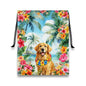 Grip Bag Palm Tree Golden Retriever Small Gymnastics Grip Bags for Fitness - color: Golden Retriever-multi, size: 12"(H)*9.25"(W)