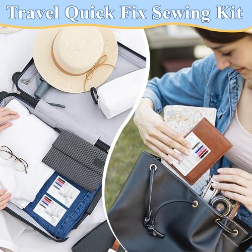 Milkary 60 Boxes Mini Sewing Kit, Travel Portable Hand Sewing Kit Bulk, Pre-Thread Needle Tools Holder Box with Threads Scissors Pin Button for Beginner Traveler DIY Repair Home Hotel
