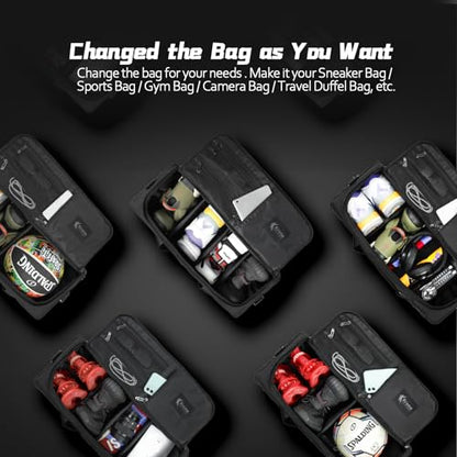 Sneaker Bag for Travel/Sneakerhead gift/Outdoor Sports Bag/Gym Bag /, A Multi-functional Travel Duffel Bag with 3 Adjustable Dividers, & Shoulder Strap,Made of Nylon, by Krone Kalpasmos-classic - color: Black