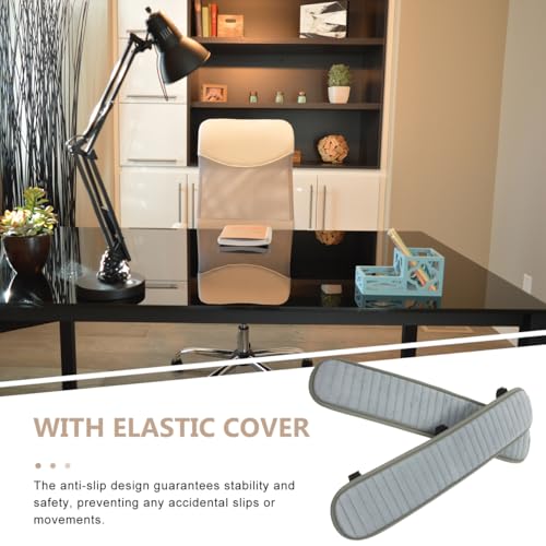 Uonlytech Chair Armrest Cover 17.91X3.74X1.77In Plush Office Chair Armrest Protector with Anti-Slip and Detachable Design for Comfortable Desk Seating