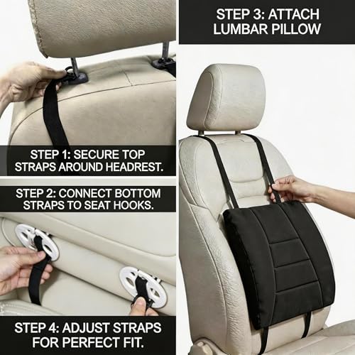 Big Hippo Orthopedic Seat Cushion for Office Chair & Car | Premium Memory Foam, Tailbone & Sciatica Pain Relief, Ergonomic Posture Support, Long Sitting, Driving & Wheelchair