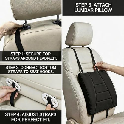 Big Hippo Orthopedic Seat Cushion for Office Chair & Car | Premium Memory Foam, Tailbone & Sciatica Pain Relief, Ergonomic Posture Support, Long Sitting, Driving & Wheelchair