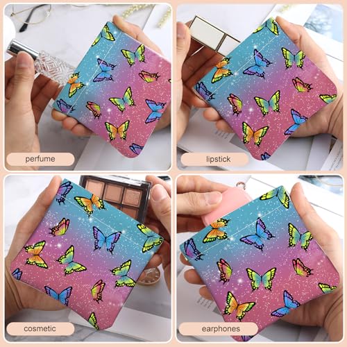 2Pcs PU Leather Small Squeeze Coin Purse Pouch Mini coin Bag Unique And Cute Wallet Cosmetic Bags Change Bag For Women Girls Men （Butterfly L - color: Butterfly L