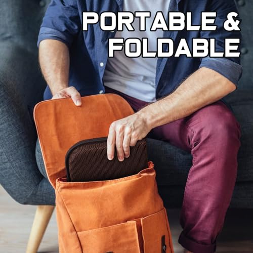 WISIMMALL Gel Seat Cushion Portable Massage Travel Cushions, 14.5" x 10.5" Thick Foldable Seat Cushion for Car Office Chair Wheelchair Hip, Coccyx, Sciatica, Pressure Sores Tailbone Pain Relief - size: M-Brown