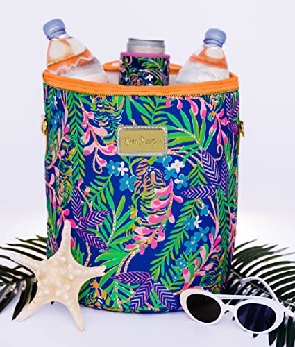 Lilly Pulitzer Insulated Soft Beach Cooler with Adjustable/Removable Strap and Double Zipper Close - color: How You Like Me Prowl