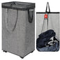 DOKEHOM 90L X-Large Laundry Basket with Removable Wash Bag on Wheels, Collapsible Rolling Laundry Hamper, Foldable Clothes Organizer, Folding Washing Bin (Linen Grey) - color: Linen Grey, size: X-Large Pro 29"