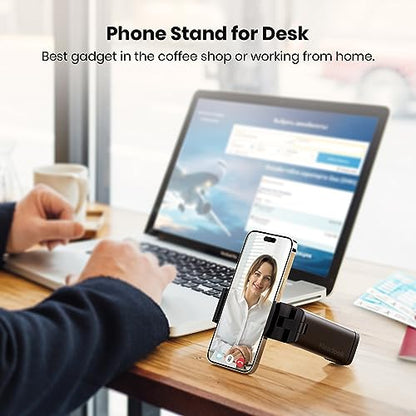 3 Pack Universal Airplane Phone Holder, Klearlook 360 Degree Rotation Travel Essentials Mount for Desk, Handsfree Stand, Flexible Accessories for Flying - color: 3-Black