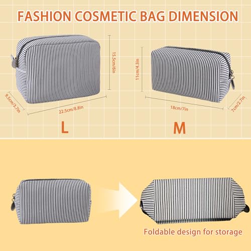 2pcs Makeup Bag Travel Toiletry Bag for Women Lightweight Make Up Bag Purse Organizer Pouches Large Cosmetic Bag Small Makeup Pouch Medicine Bag Travel Essentials for Women Black - color: black