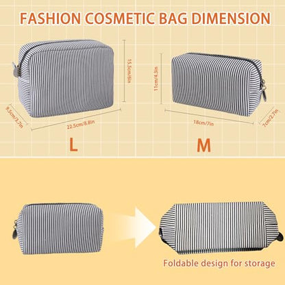2pcs Makeup Bag Travel Toiletry Bag for Women Lightweight Make Up Bag Purse Organizer Pouches Large Cosmetic Bag Small Makeup Pouch Medicine Bag Travel Essentials for Women Black - color: black