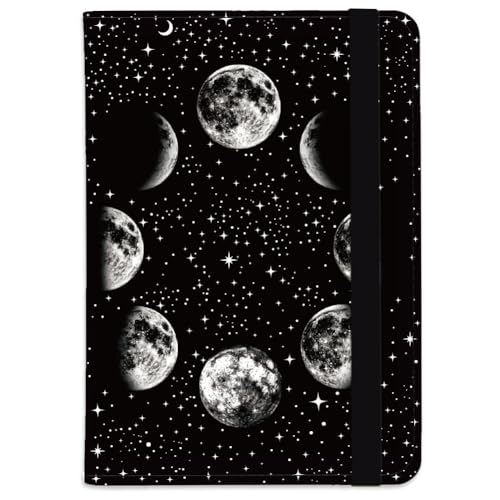 Black Moon Phases Leather Passport Holder Cover Starry Sky Travel Wallet Passport Case with Credit Card Slots for Women Men Travelling Essentials for Flying - color: Moon Phase